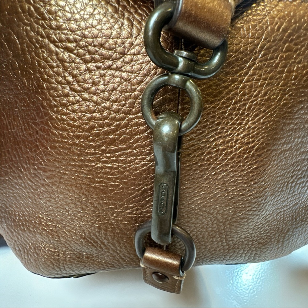 Coach Vintage Madison Audrey Metallic Bronze Leather Handbag w Three Hangtags - Picture 6 of 13